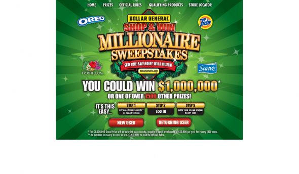 The Dollar General Shop & Win Millionaire Sweepstakes