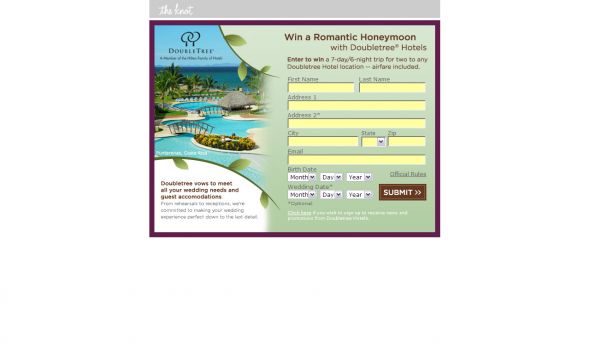 The Win a Romantic Getaway with Doubletree Sweepstakes