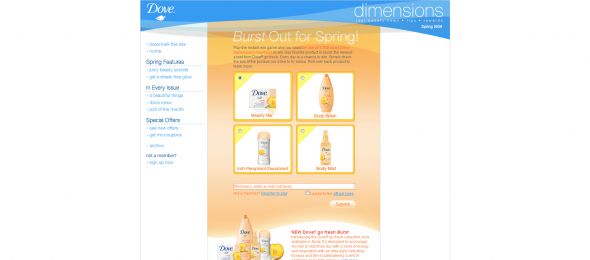 Dove Dimensions Burst Out for Spring Daily Instant Win Game