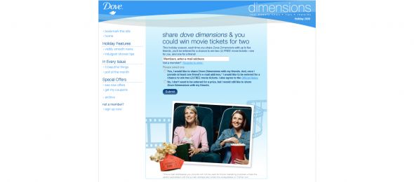 Dove Dimensions Movie Ticket Sweepstakes