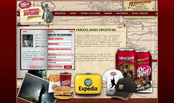 Dr Pepper Passport to Explore with Indiana Jones and the Kingdom of the Crystal Skull Game and Sweepstakes