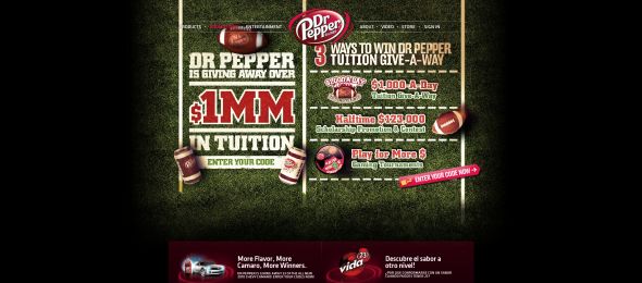 2009 Dr Pepper Football $1,000 A Day Tuition Giveaway Game