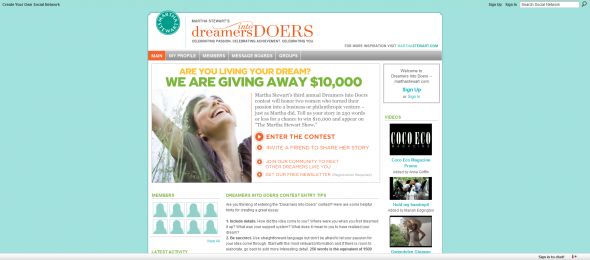 Martha Stewart Living Omnimedia’s Dreamers into Doers Contest