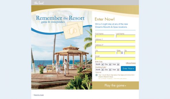 Dreams Remember the Resort Game & Sweepstakes