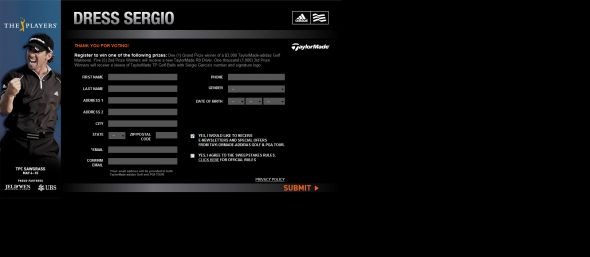 TaylorMade-adidas Golf Company’s 2009 Dress Sergio Sweepstakes