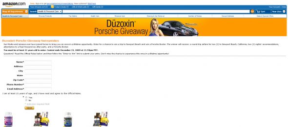 Duzoxin Porsche Giveaway Sweepstakes