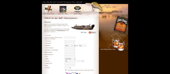 Early Times Fishing Filled to the Gills Sweepstakes
