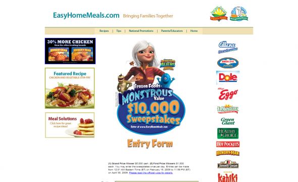 Frozen Foods Monstrous Value Sweepstakes