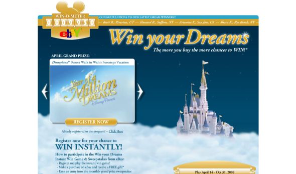 eBay Win your Dreams Instant Win Game & Sweepstakes