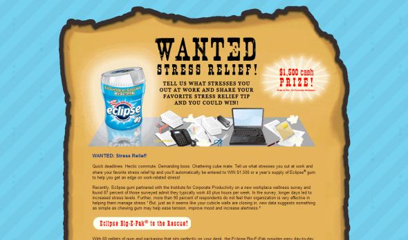 The Eclipse Gum Wanted: Stress Relief Sweepstakes