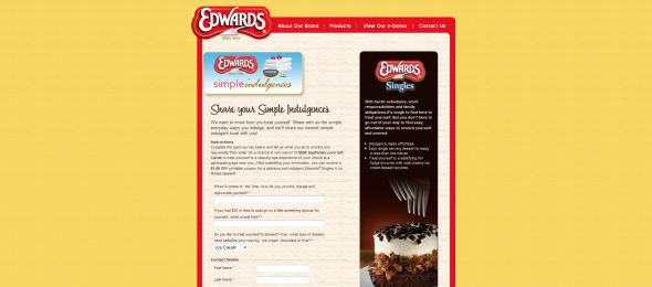 Edwards Singles A La Modes Simple Indulgences Sweepstakes