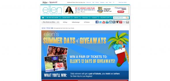 Ellen DeGeneres 2012 Twelve Days of Giveaways Sweepstakes Ellen DeGeneres 2012 Twelve Days of Giveaways Sweepstakes