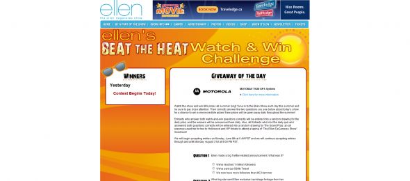 Ellen’s Beat The Heat Watch and Win Challenge