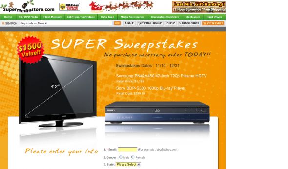 SuperMediaStore.com Super Sweepstakes