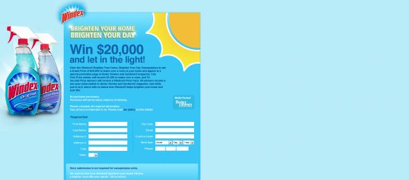 Windex Brighten Your Home, Brighten Your Day Sweepstakes