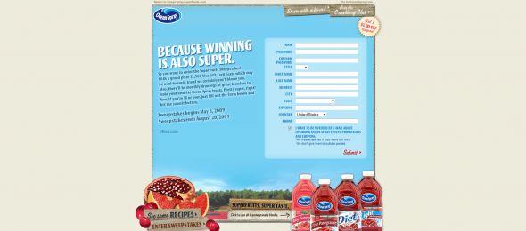 Ocean Spray Superfruits Sweepstakes