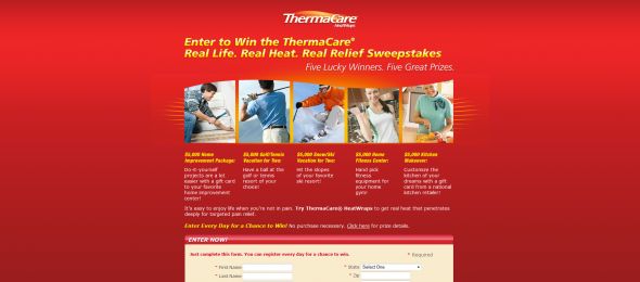 ThermaCare Real Life. Real Heat. Real Relief. Sweepstakes