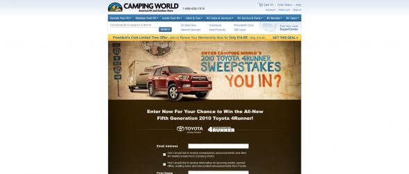 Camping World Toyota 4Runner Sweepstakes