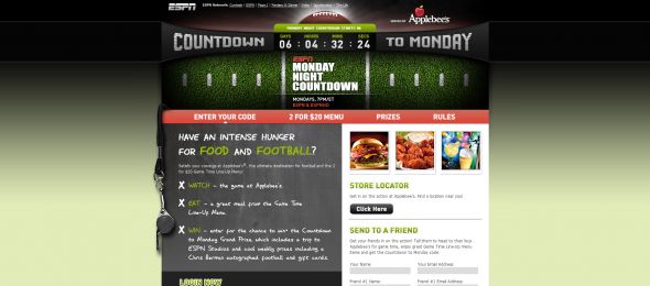 Applebee’s Monday Night Countdown Sweepstakes