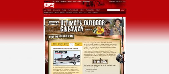 ESPN Radio Ultimate Outdoor Giveaway Hooked by Bass Pro Shops
