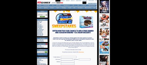 GameStop Family Night In Sweepstakes