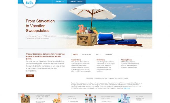 Febreze From Staycation to Vacation Sweepstakes