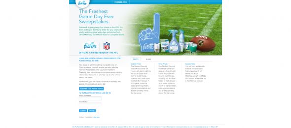 Febreze The Freshest Game Day Ever Sweepstakes