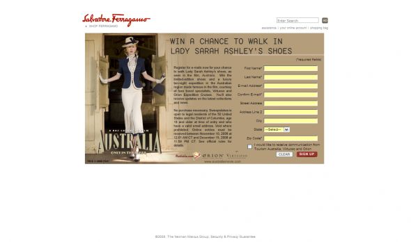 Salvatore Ferragamo Walk in Lady Sarah Ashley’s Shoes Sweepstakes
