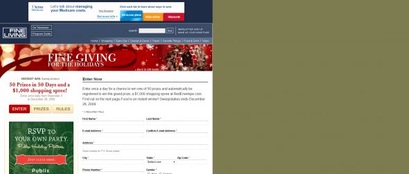 Fine Giving for the Holidays Instant Win Sweepstakes