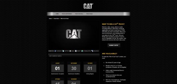 Caterpillar Win a Truck Contest Caterpillar Win a Truck Contest