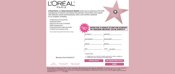 redcarpetsweeps.com – L’Oréal Red Carpet Weekend Sweepstakes redcarpetsweeps.com – L’Oréal Red Carpet Weekend Sweepstakes
