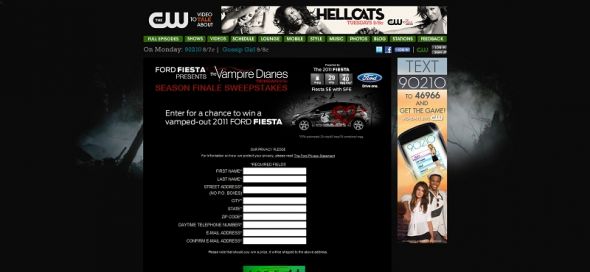CWtv.com/fordfiesta – Ford Fiesta presents The Vampire Diaries Season Finale Sweepstakes CWtv.com/fordfiesta – Ford Fiesta presents The Vampire Diaries Season Finale Sweepstakes
