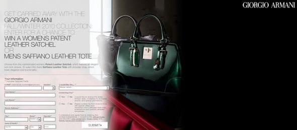 Giorgio Armani Sweepstakes Giorgio Armani Sweepstakes