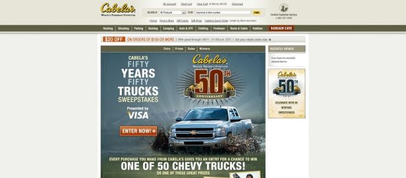 www.cabelas.com/sweeps – Cabela’s 50 Years/50 Trucks Sweepstakes www.cabelas.com/sweeps – Cabela’s 50 Years/50 Trucks Sweepstakes