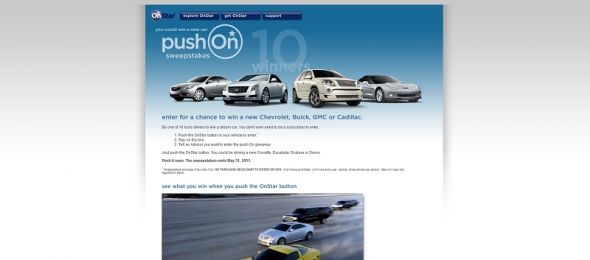 OnStar Push-On Sweepstakes OnStar Push-On Sweepstakes
