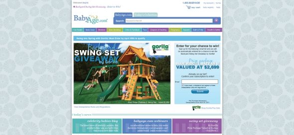 BabyAge.com Backyard Swing Set Giveaway by Gorilla Sweepstakes BabyAge.com Backyard Swing Set Giveaway by Gorilla Sweepstakes