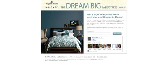West Elm Dream Big Sweepstakes West Elm Dream Big Sweepstakes