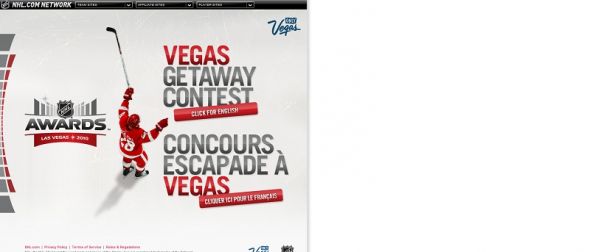 vegas.nhl.com – NHL Awards Vegas Getaway Contest