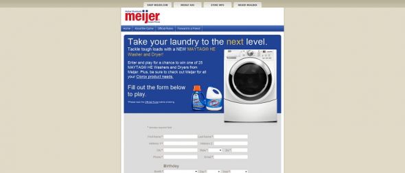 2010 Meijer Maytag Washer/Dryer Instant Win Game