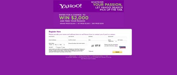 Yahoo! Search Sweepstakes Yahoo! Search Sweepstakes