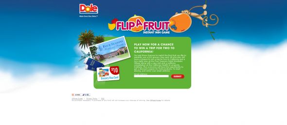 Dole Flip a Fruit Instant Win Game
