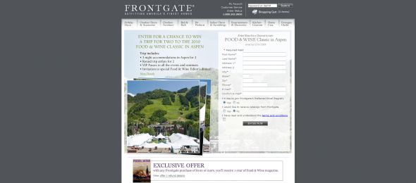 Frontgate Food & Wine Aspen Classic Sweepstakes