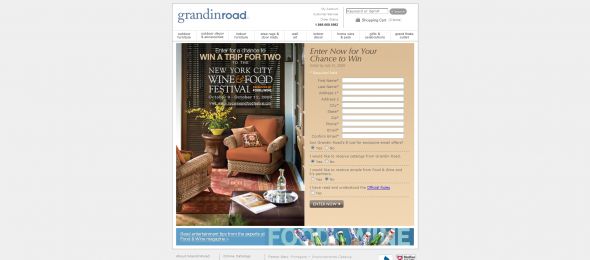 Grandinroad Food & Wine Sweepstakes