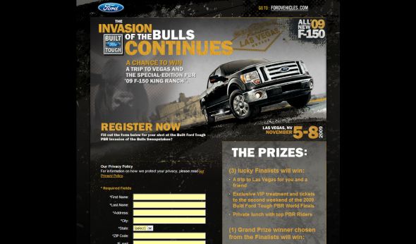 2009 Built Ford Tough PBR Invasion of the Bulls Sweepstakes