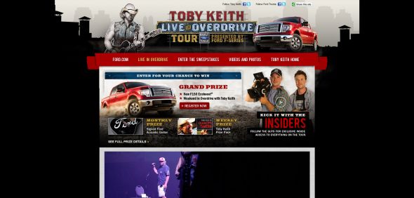 tobykeith.com/ford – Toby Keith Live in Overdrive Sweepstakes tobykeith.com/ford – Toby Keith Live in Overdrive Sweepstakes
