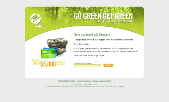 FPL Go Green Get Green Sweepstakes and Instant Win