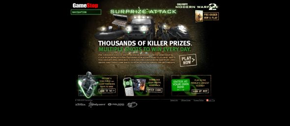GameStop Surprize Attack Sweepstakes
