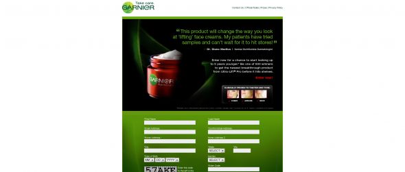 Garnier Nutritioniste Ultra-Lift Pro Sweepstakes