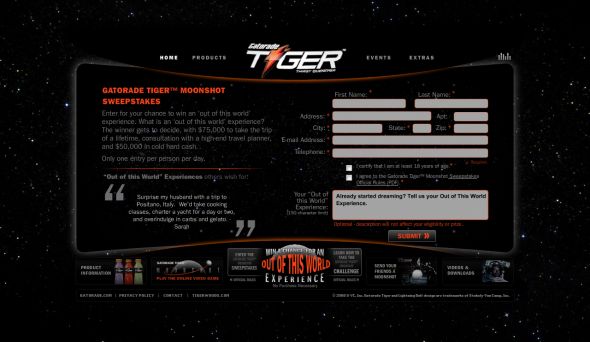 Gatorade Tiger Moonshot Sweepstakes