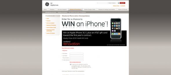 GE Weekend Renovation Sweepstakes